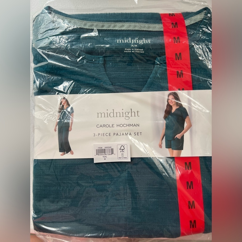 NWT Carole Hochman Midnight Women's 3-piece green PJ Set S‎ M L XL XXL - Picture 3 of 8